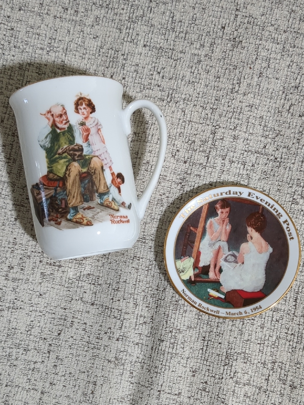 Norman Rockwell Ceramic Mug & Trinket Dish